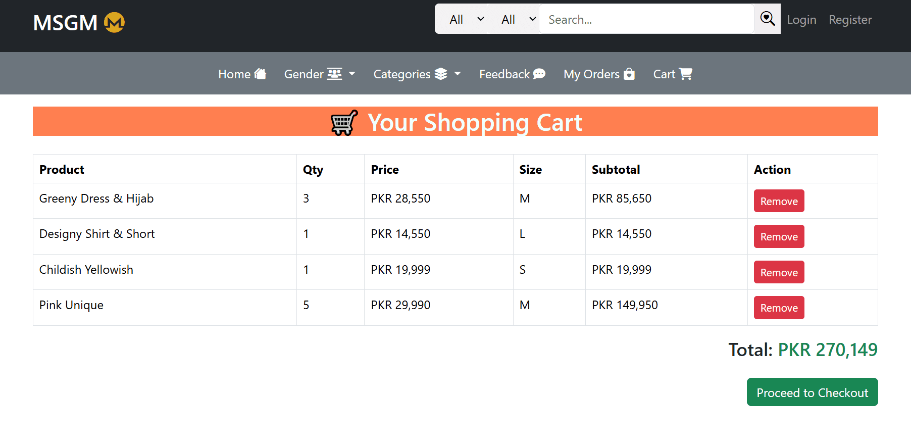 MGSM Cart by Waqar Younis web developer