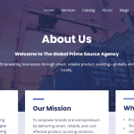 About page developed for Global Prime Source developed by Waqar Younis