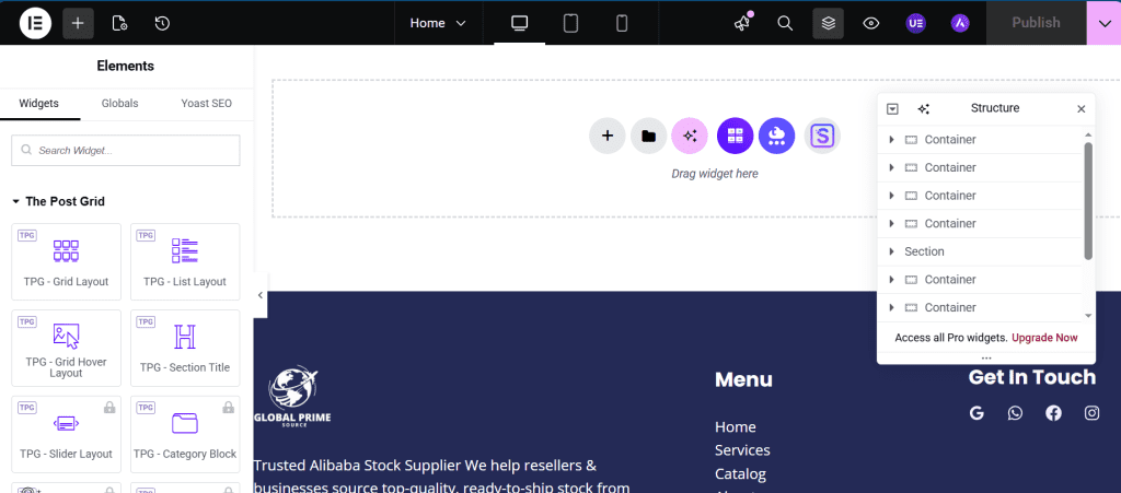 Global Prime Source footer under-construction by Waqar Younis web developer